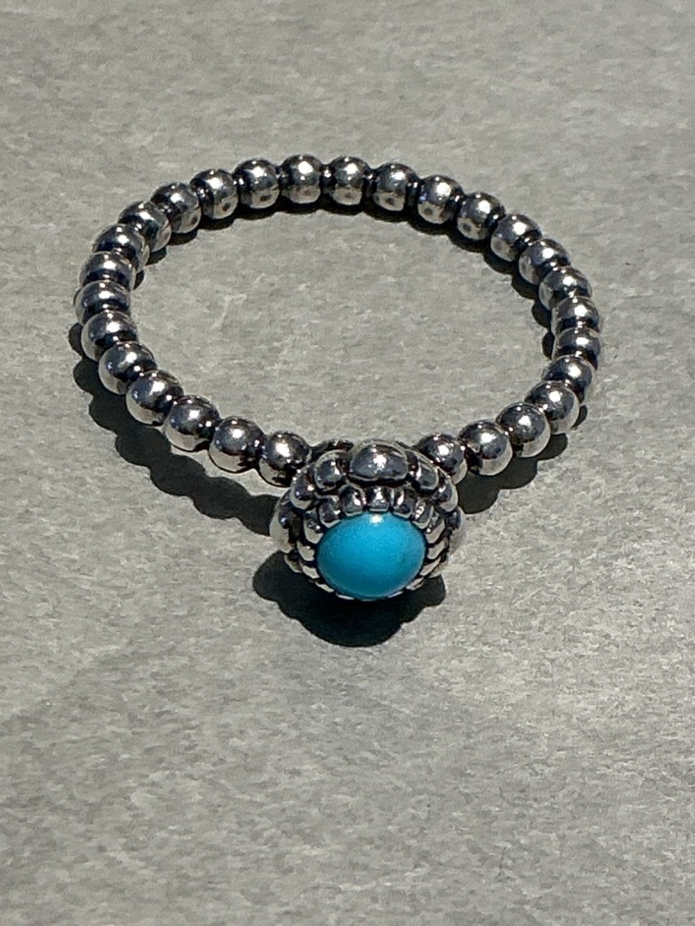 Navajo Sterling Silver Turquoise Ring, Size 9